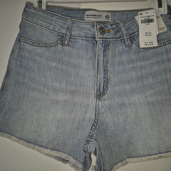 Abercrombie & Fitch Pants - Abercrombie & Fitch Blue Jean Shorts High-Waisted Frayed Hem